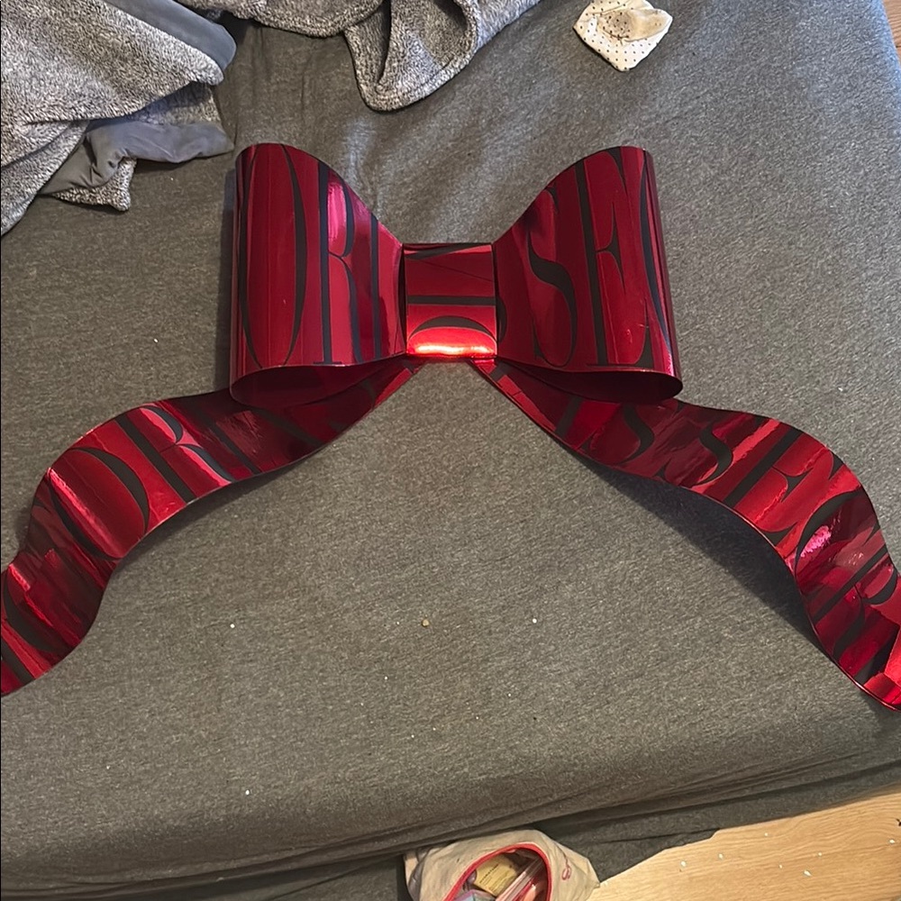 Victoria's Secret Red Metallic Logo Bow DECORATIVE STORE DISPLAY Accessory